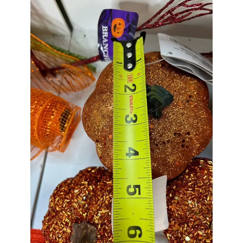 Lot of Halloween Wreath Making Supplies Craft Supply Pumpkin Ribbon Stencils New